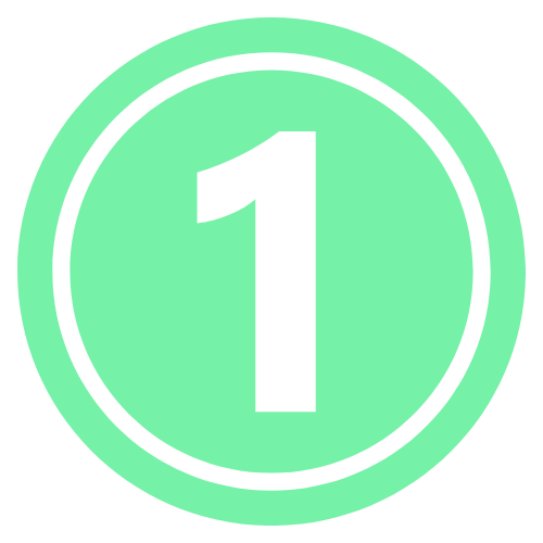 Green circular icon with the number 1 in white.