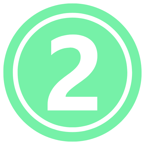 Green circular icon with the number 2 in white.