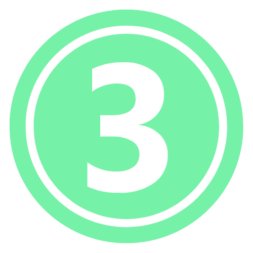 Green circular icon with the number 3 in white.