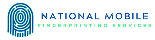 National Mobile Fingerprinting Services logo with fingerprint icon in blue and green text